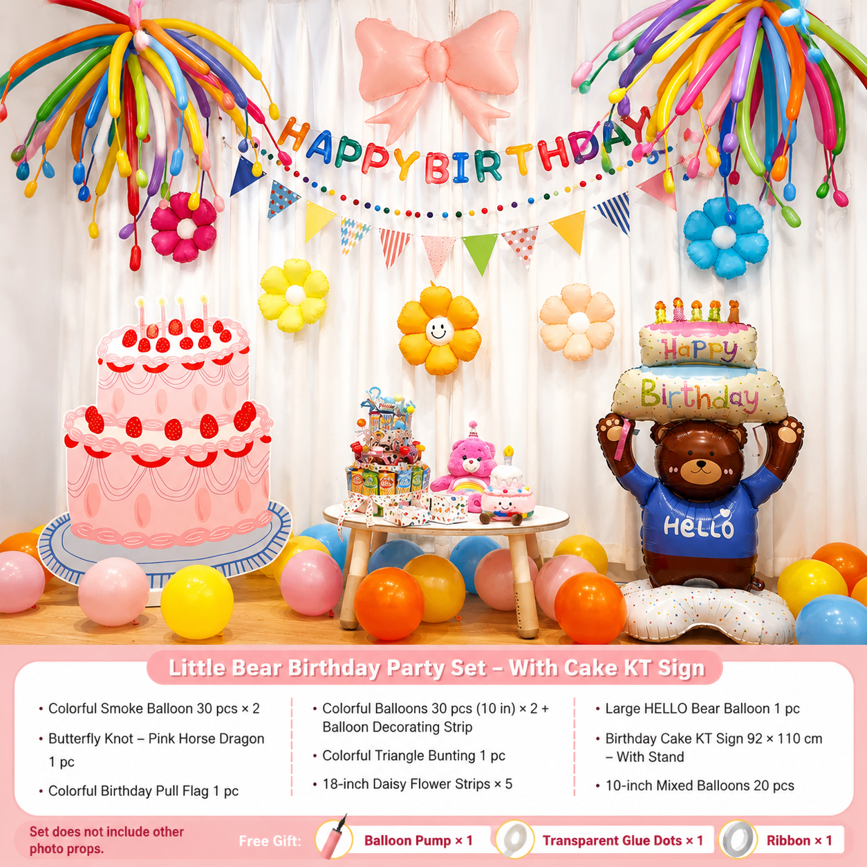 Flowerva Kids Birthday Party Balloon Decorations Scene Layout Set