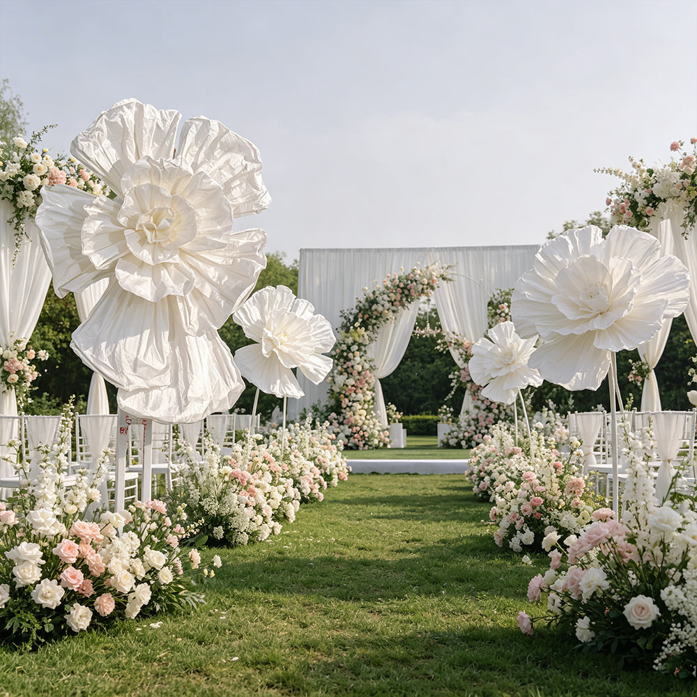 Flowerva Couture Crinkle White Art Installation