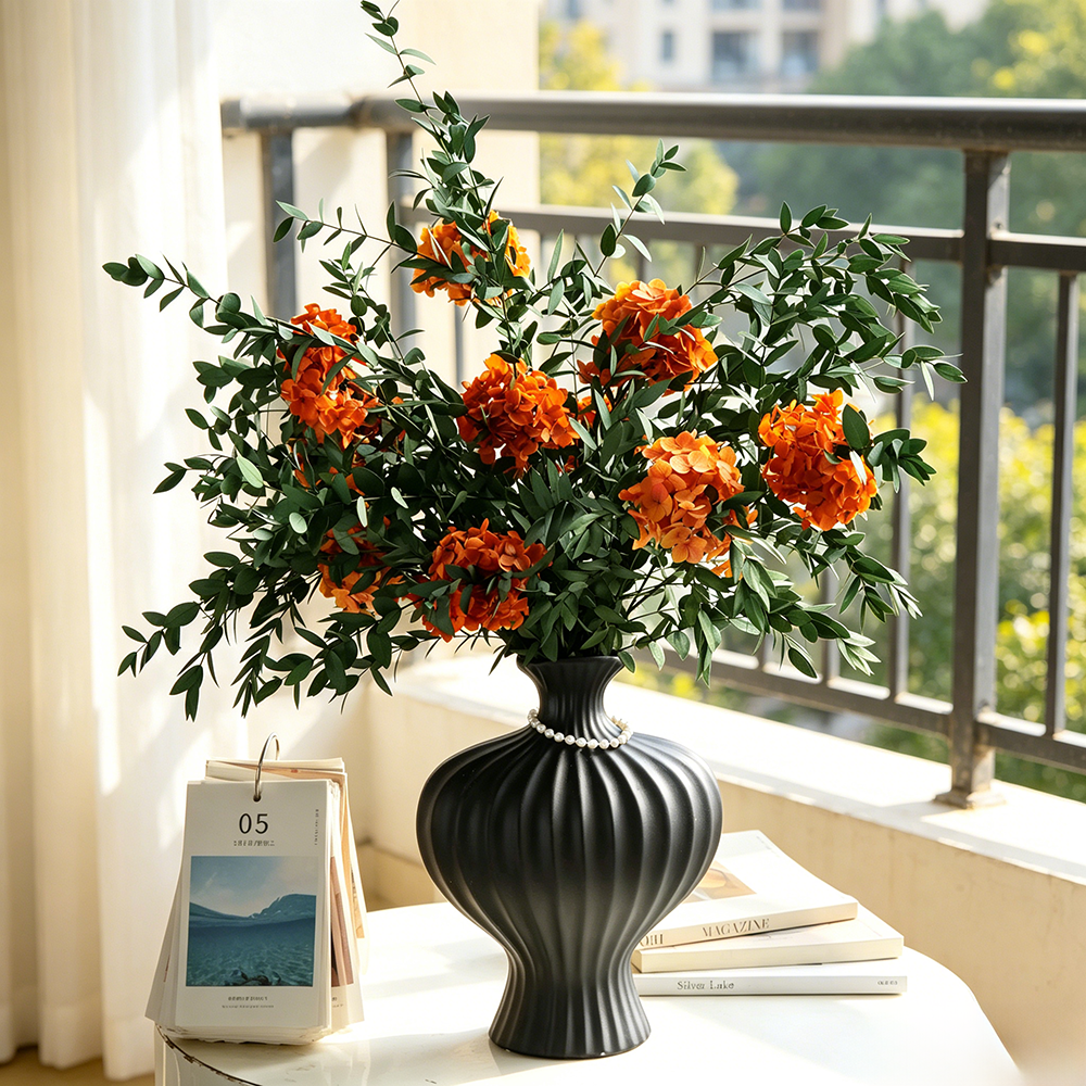 Flowerva Lush Foliage Vase Arrangement Premium Decor