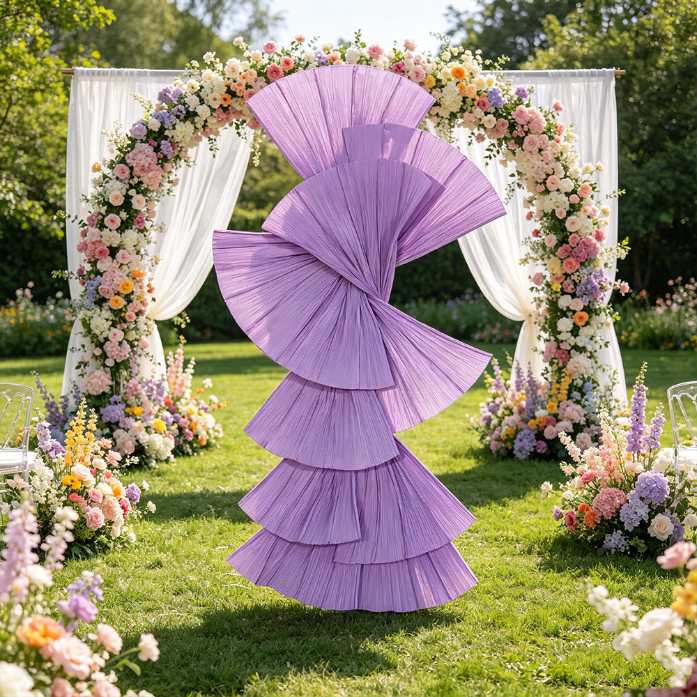 Flowerva Retro Purple Fan Shaped Wedding Decoration