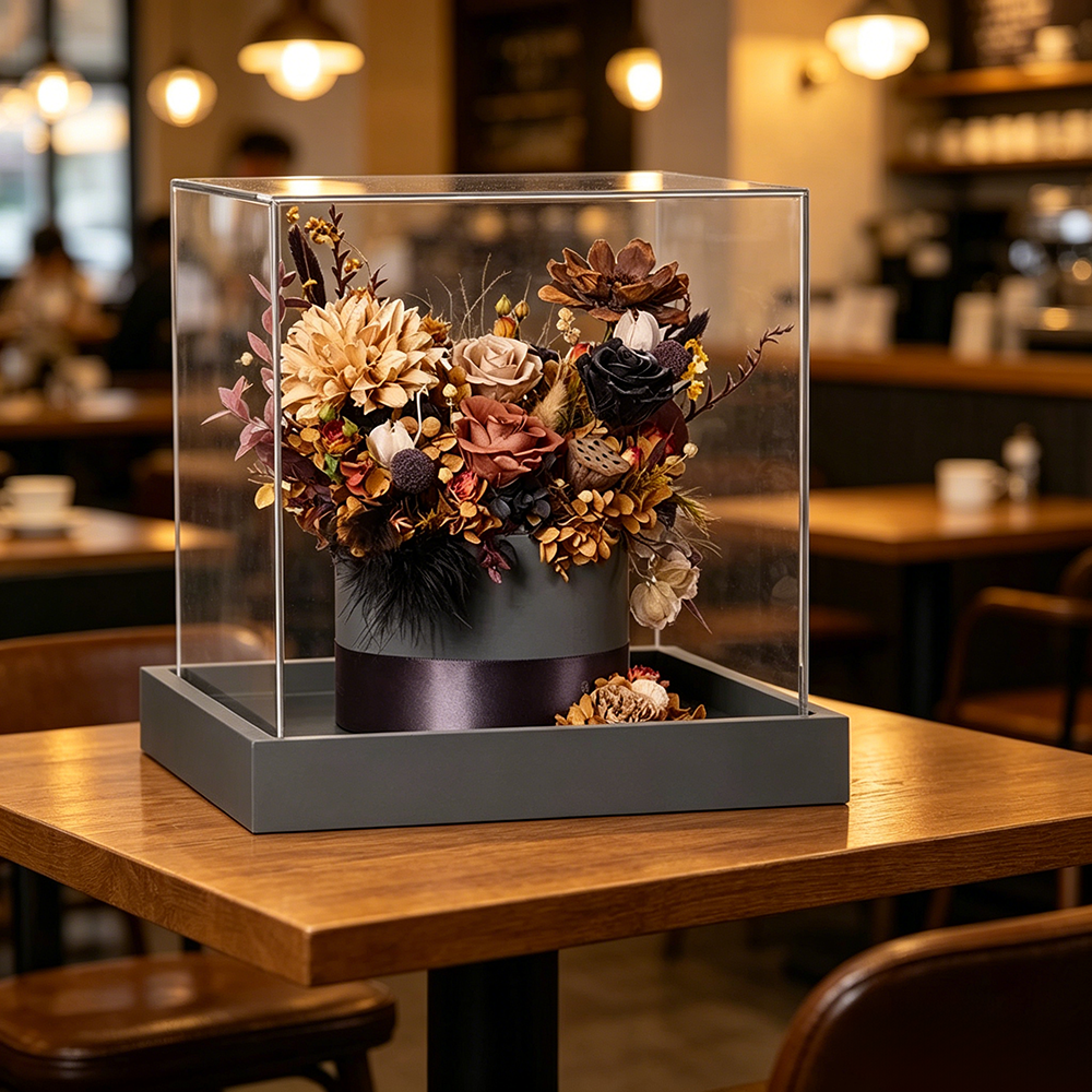 Flowerva Taupe & Espresso Earth-Tone Centerpiece Premium Decor