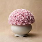 Premium Baby Pink Preserved Rose Vase Gift Box