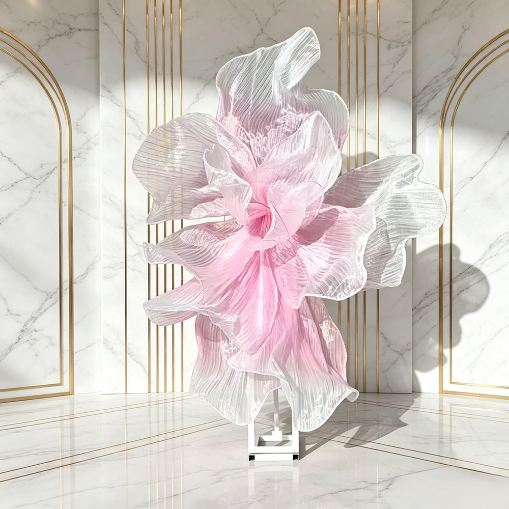 Flowerva Gradient Pink Veil Form Art Installation (Without Base)