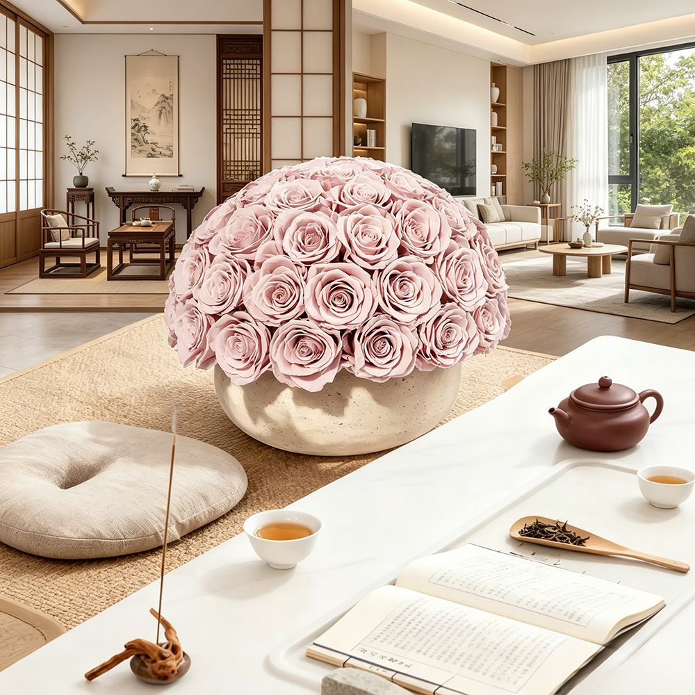 Flowerva Spherical Rose Silhouette Premium Decor