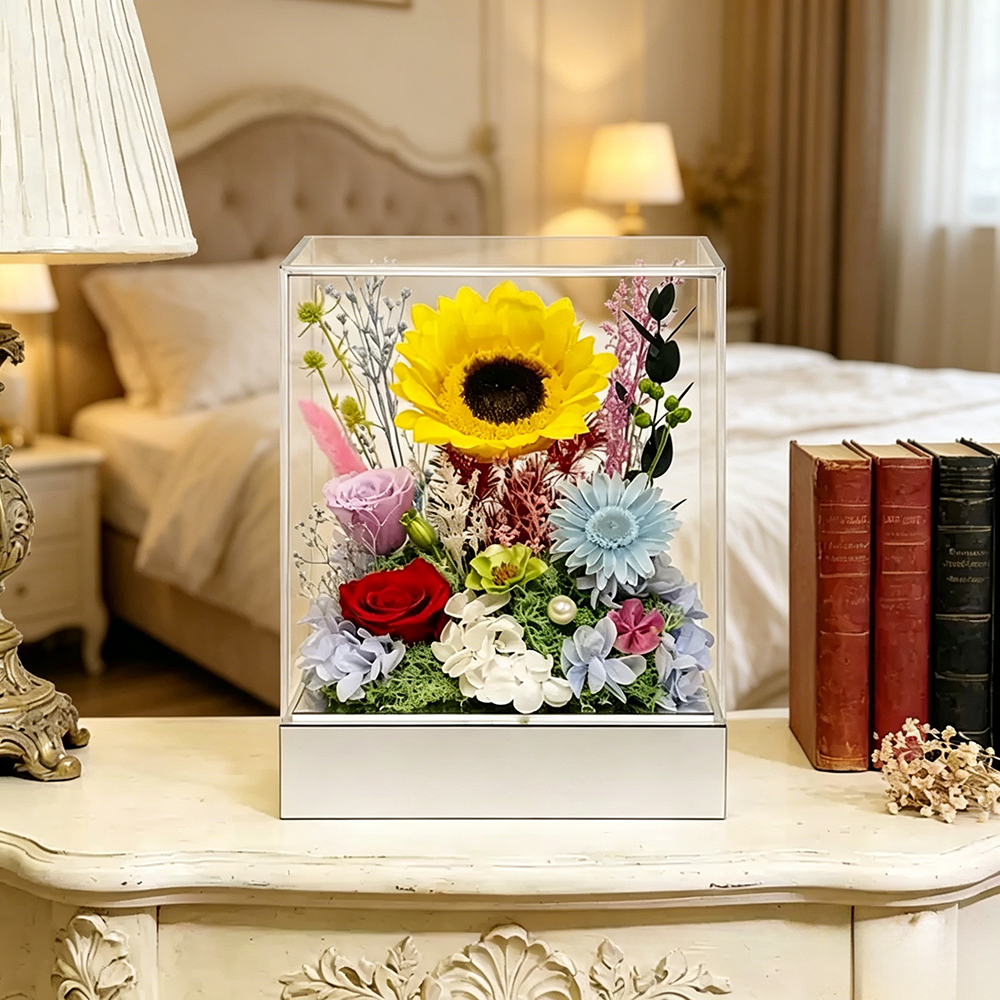 Flowerva Radiant Bloom Acrylic Display Premium Decor