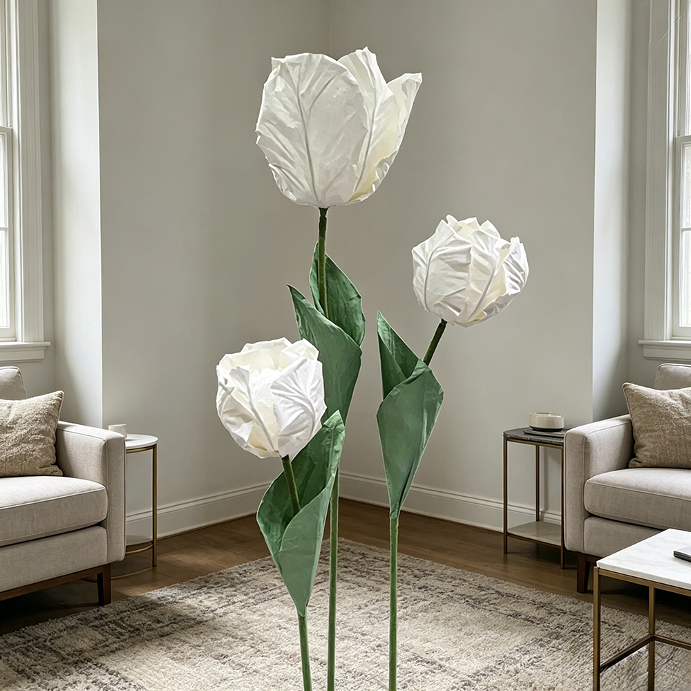 Flowerva Sculptured Tulip Form Premium Decor
