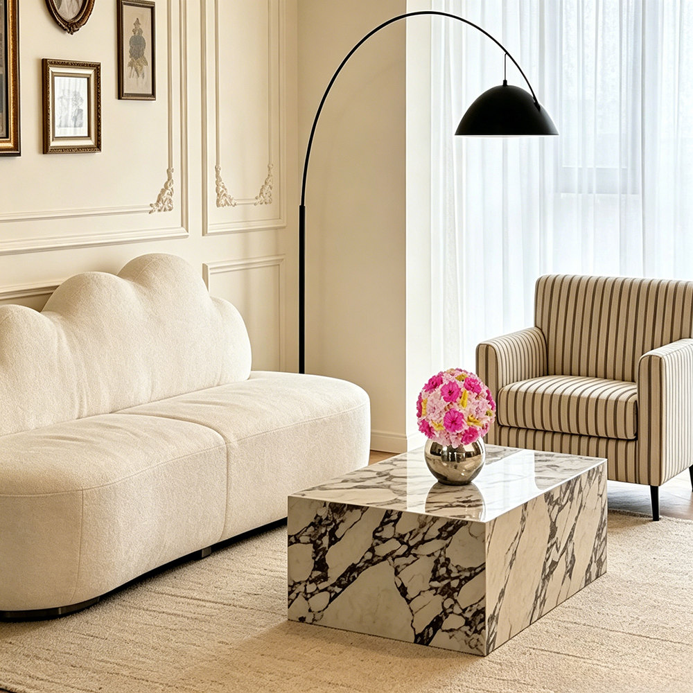 Flowerva Daisy Sphere Vase Arrangement Premium Decor