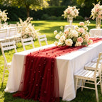 Flowerva Pearl Tulle Table Runner