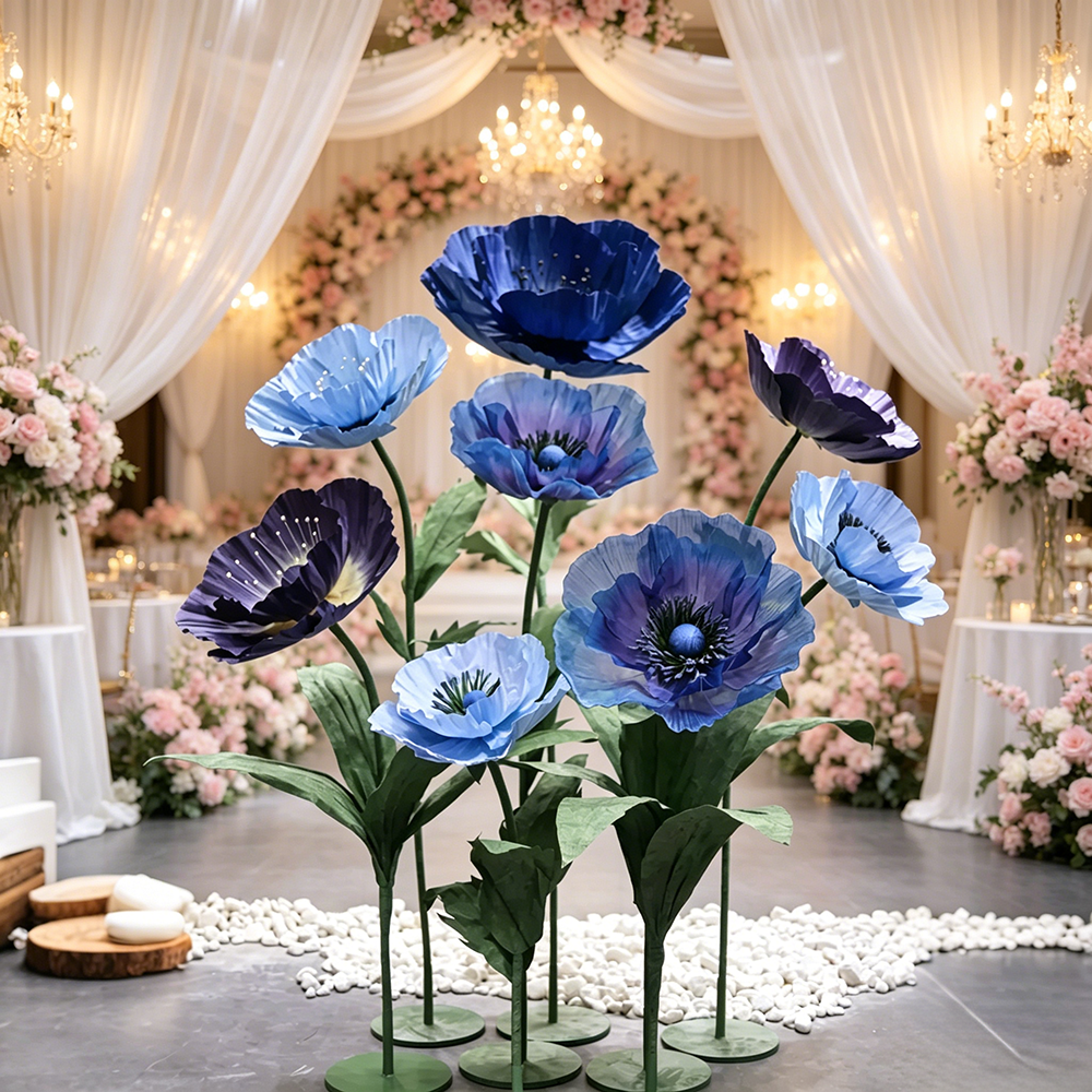 Flowerva Indigo Petal Sculpture Premium Decor