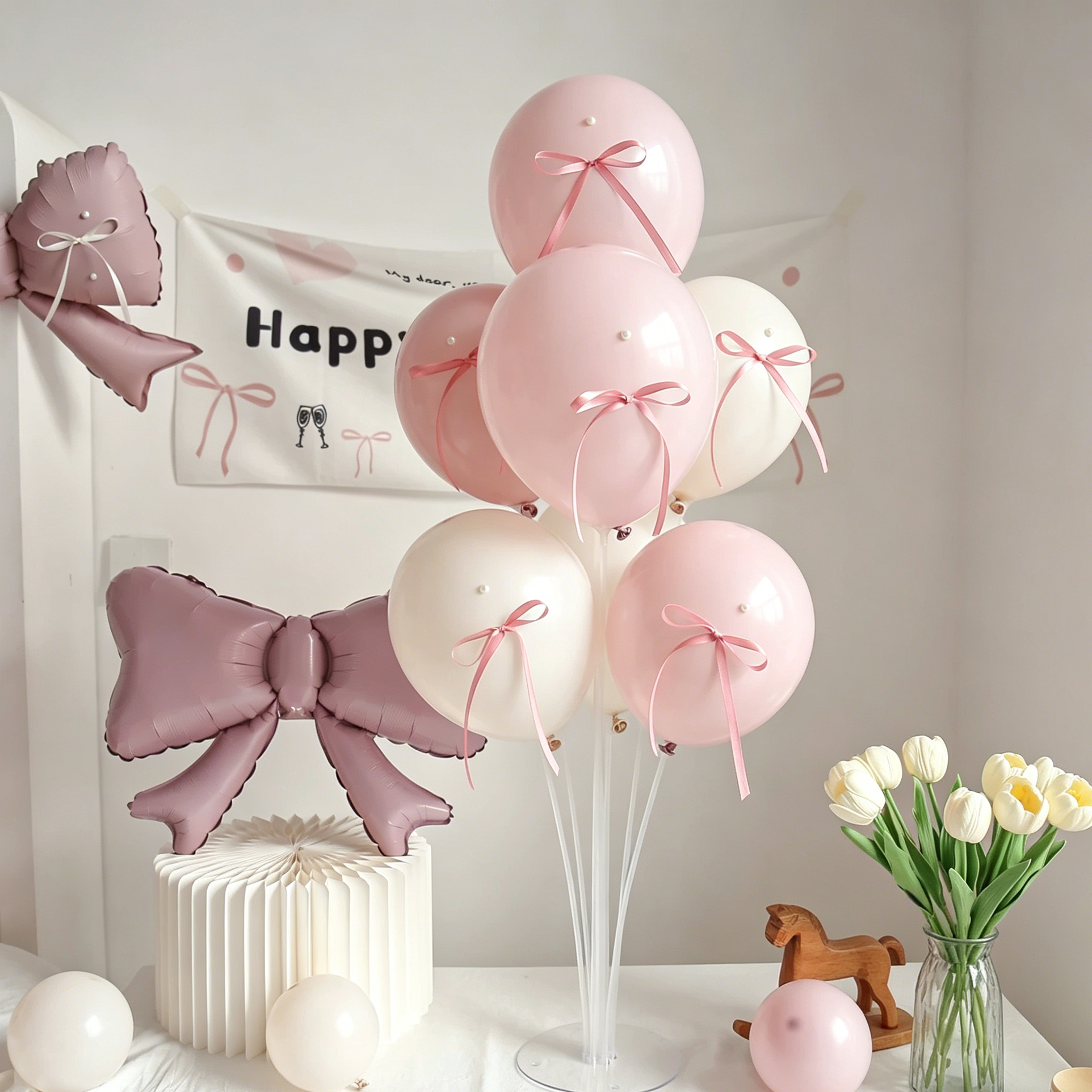 Flowerva French Romantic Birthday Balloon Table Decoration Party Ornament