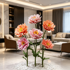 Flowerva Coral Peony Bloom Premium Decor