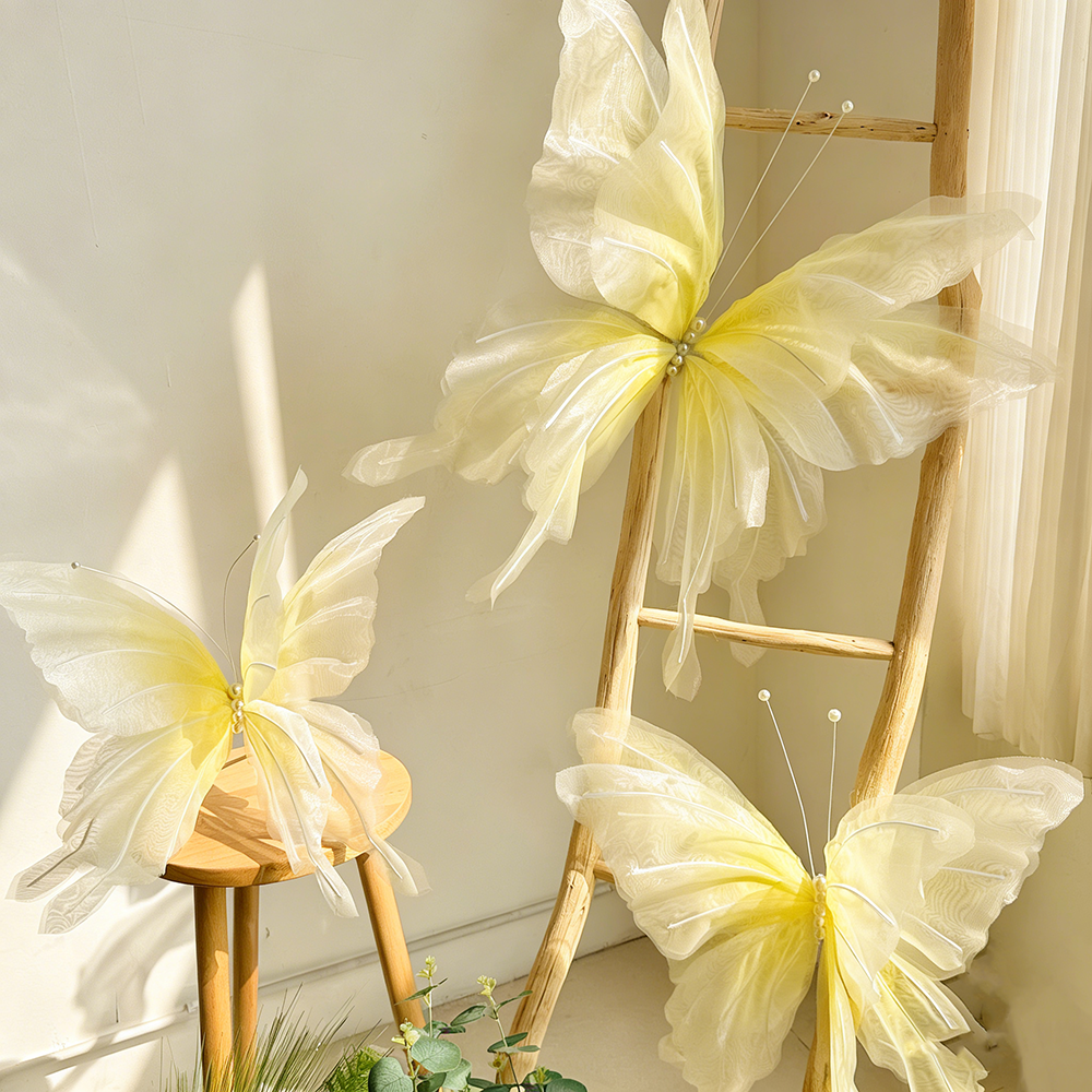 Flowerva Delicate Yellow Drift Art Accent