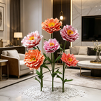 Flowerva Coral Peony Bloom Premium Decor