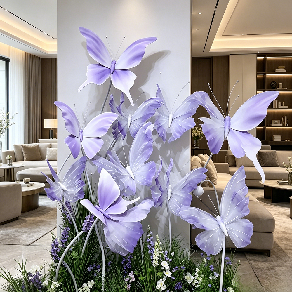 Flowerva Lavender Butterfly Whisper Premium Decor