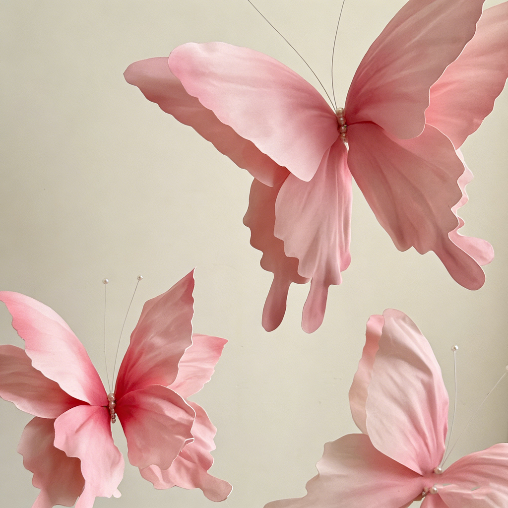 Flowerva Ethereal Peach Pink Flutter Art Accent