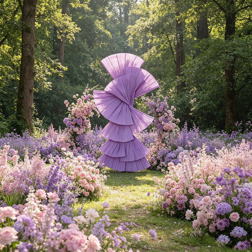 Flowerva Retro Purple Fan Shaped Wedding Decoration