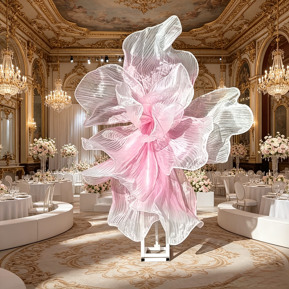 Flowerva Gradient Pink Veil Form Art Installation (Without Base)