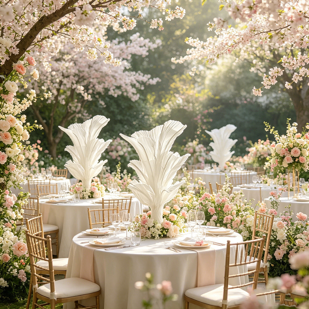 Flowerva White Aura Pleat Table Flower