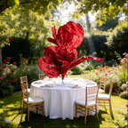 Flowerva Crimson Dream  Floral Heart Silk Textured Table Flower