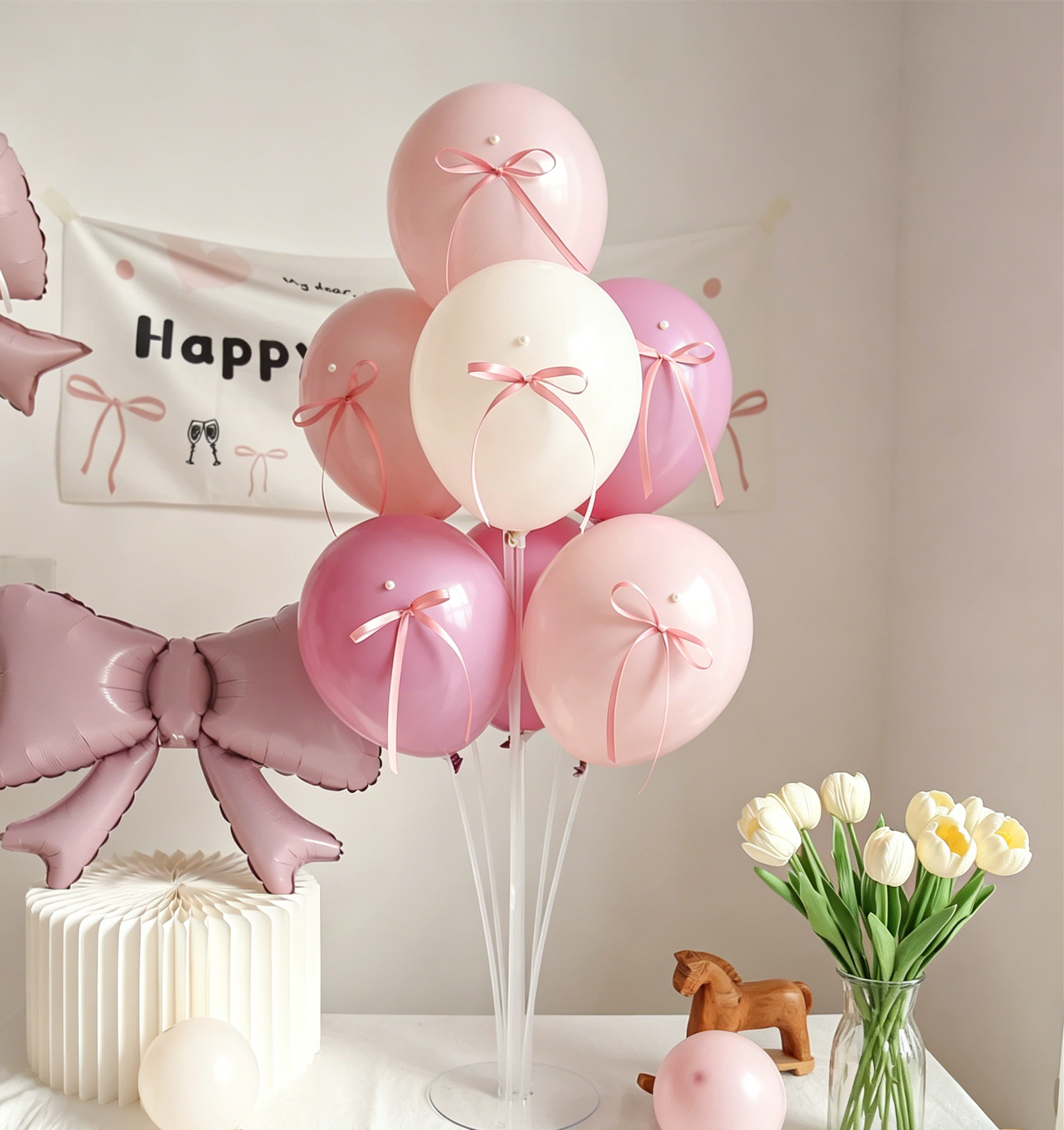 Flowerva French Romantic Birthday Balloon Table Decoration Party Ornament