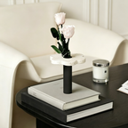 Premium Single Eternal Rose Yellow Travertine Handheld Vase Gift Box