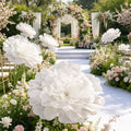 Flowerva Silvery-White Shimmer Ruffled Fabric Flower