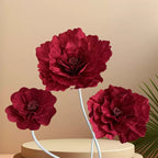 Flowerva Crimson Monochromatic Relief Premium Decor