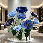 Flowerva Blue Poppy Gradient Premium Decor