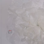 Flowerva Silvery-White Shimmer Ruffled Fabric Flower