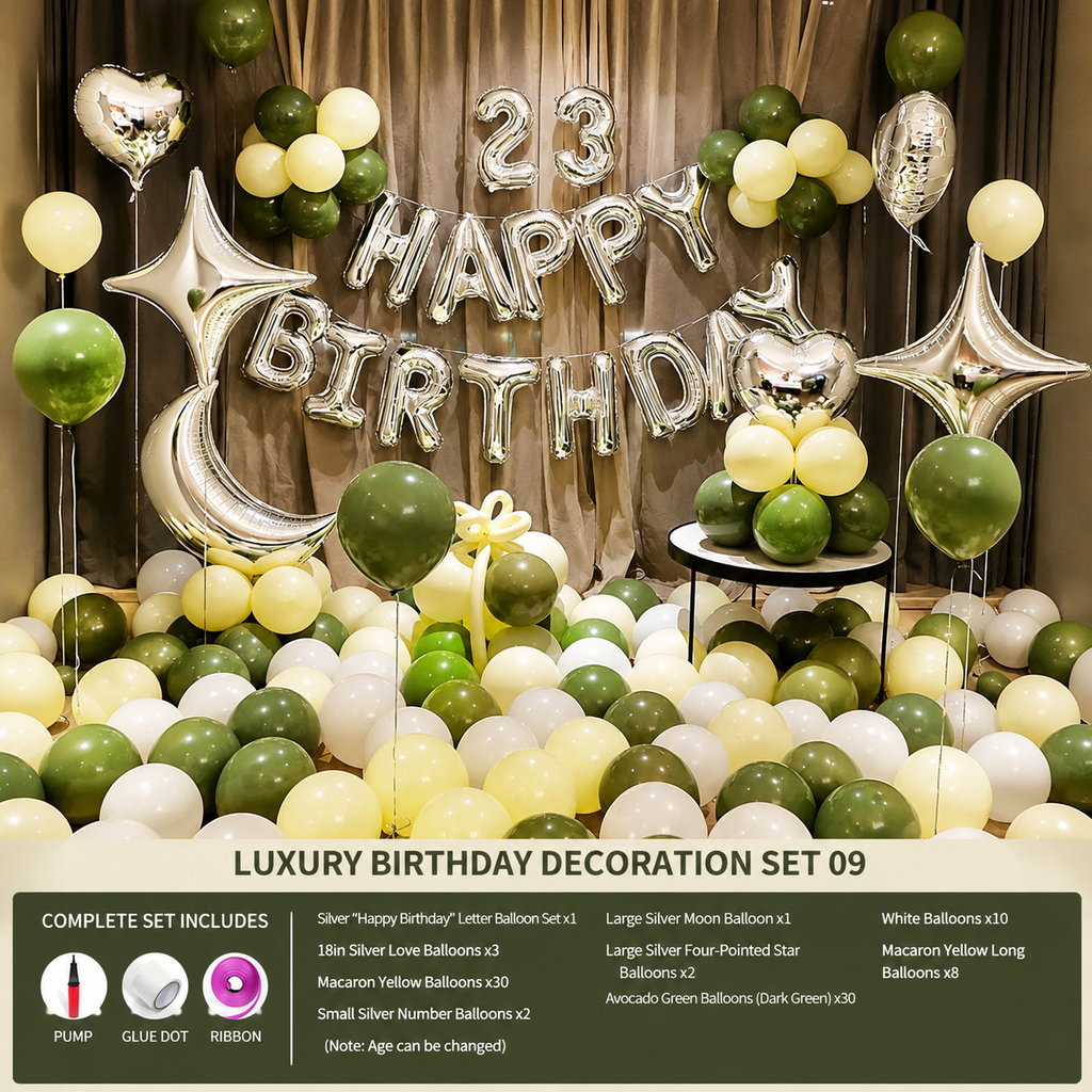 Flowerva Birthday Party Balloon Set Atmosphere Scene Decoration