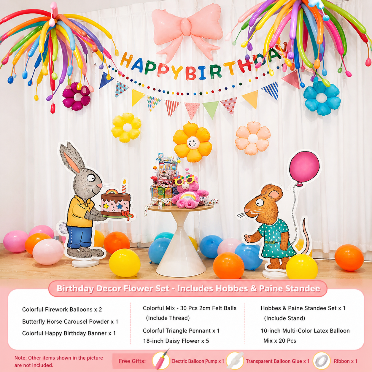 Flowerva Kids Birthday Party Balloon Decorations Scene Layout Set