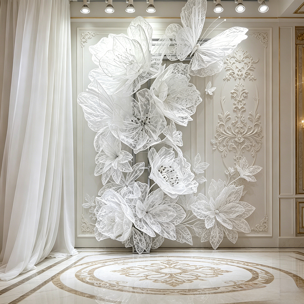 Flowerva Lace Silhouette Form Art Installation