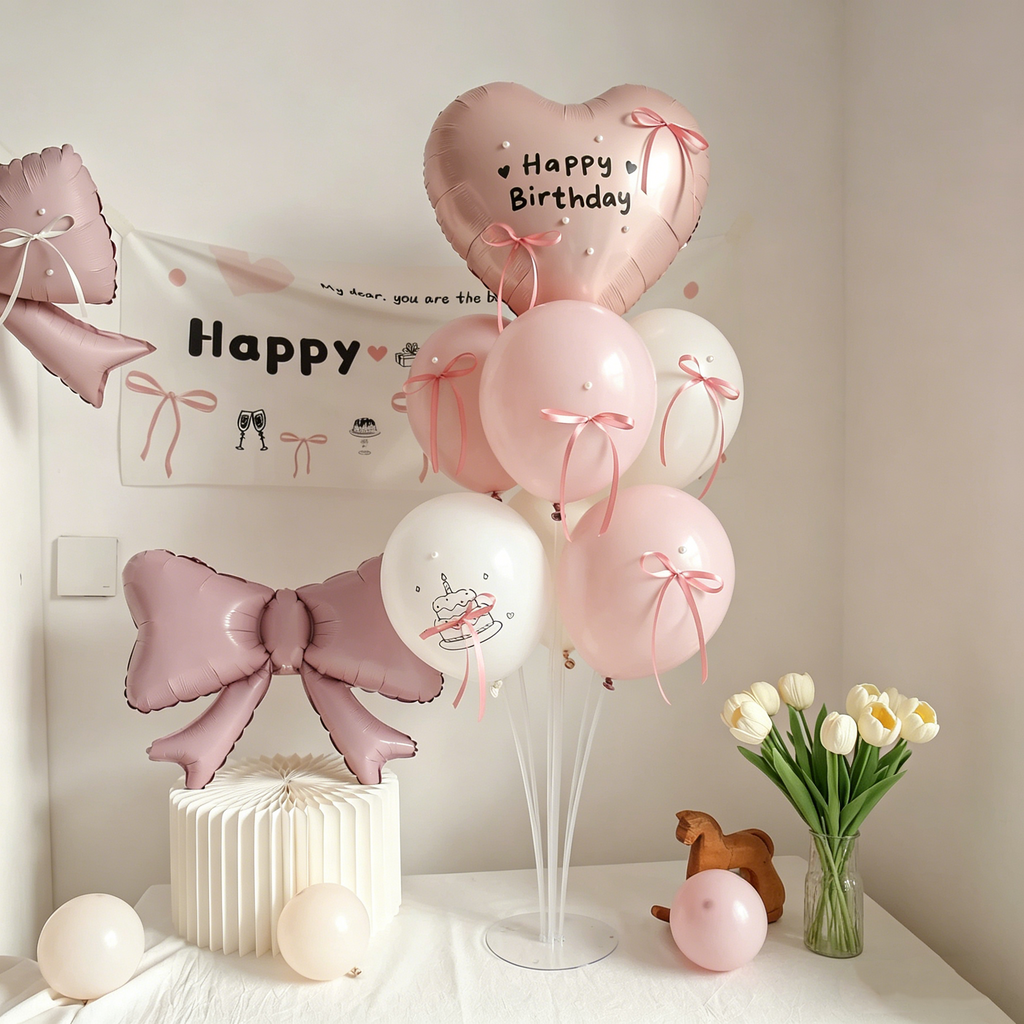 Flowerva French Romantic Birthday Balloon Table Decoration Party Ornament
