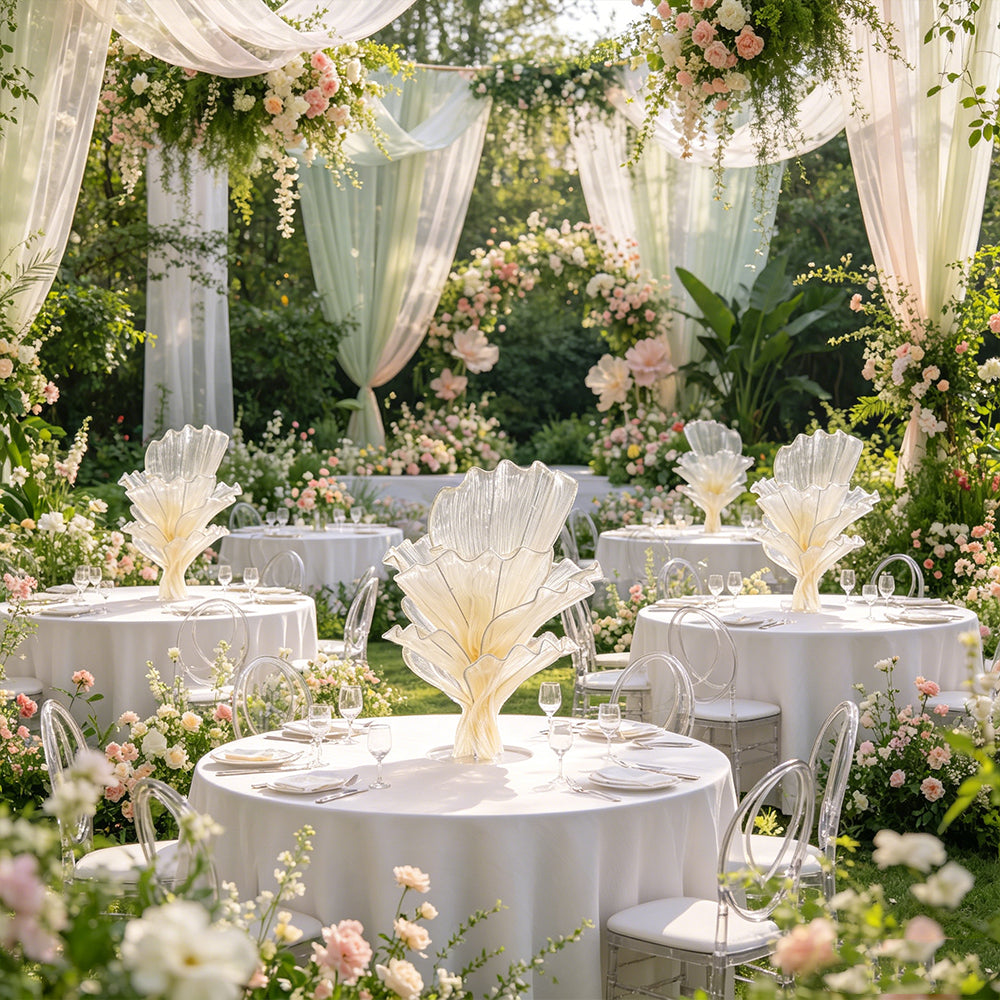 Flowerva Airy Champagne Veil Eternal Table Flower