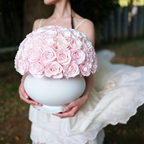 Premium Baby Pink Preserved Rose Vase Gift Box
