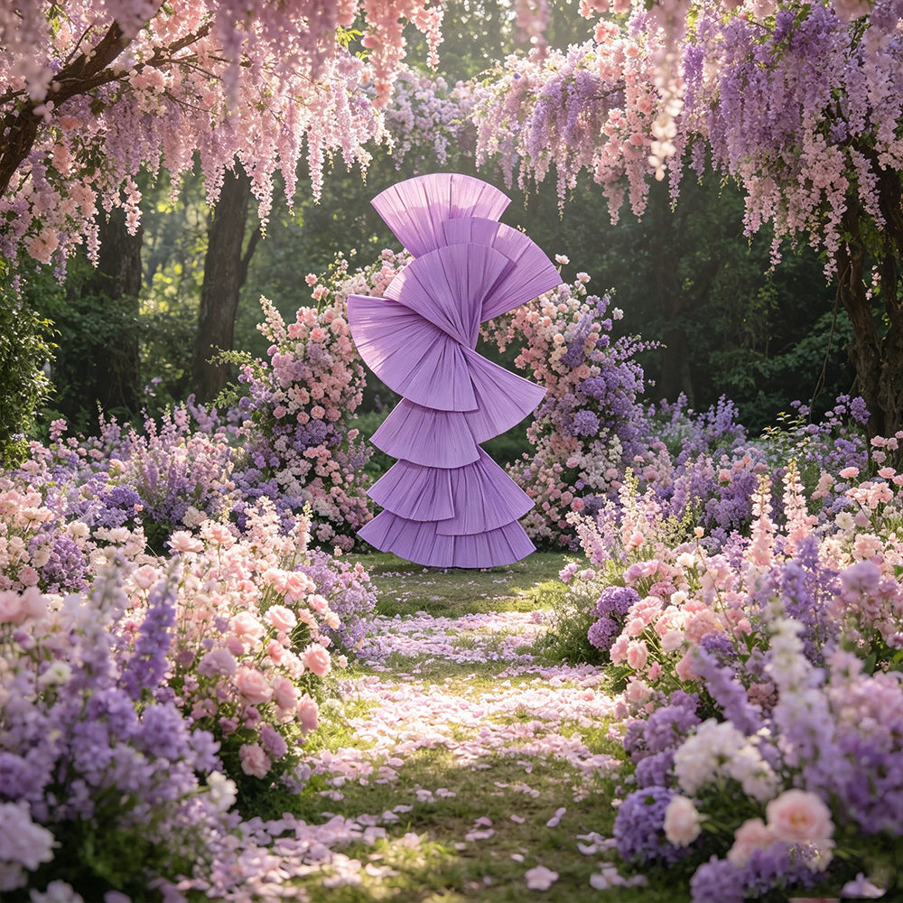 Flowerva Retro Purple Fan Shaped Wedding Decoration