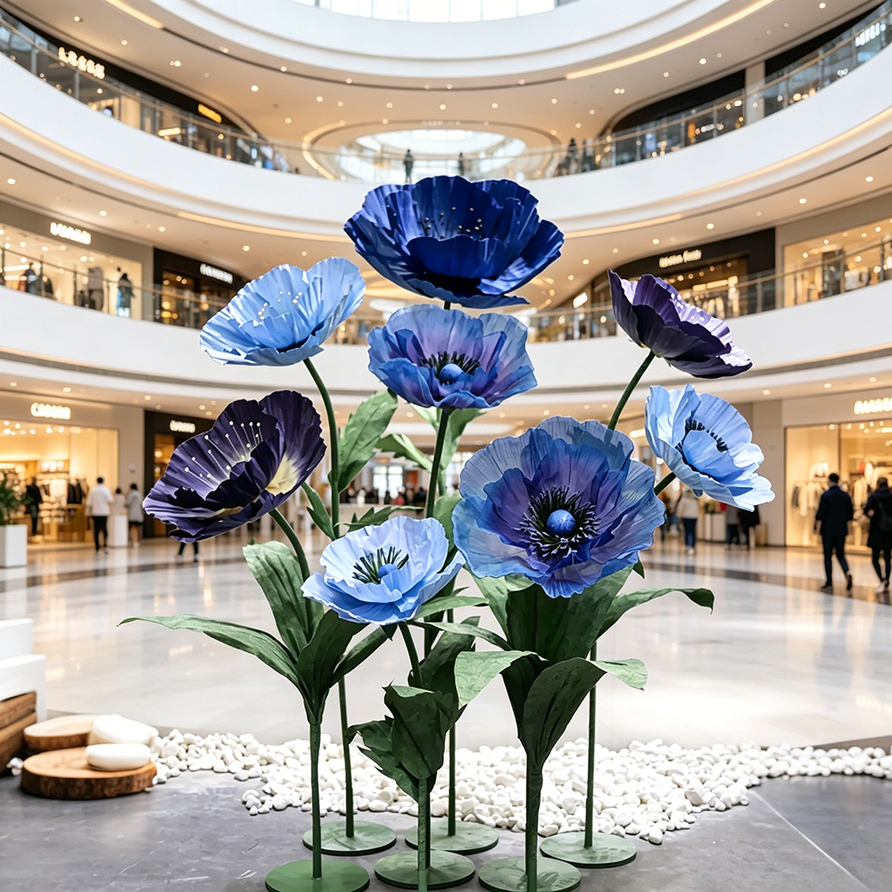 Flowerva Indigo Petal Sculpture Premium Decor
