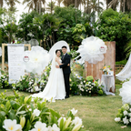 Flowerva Fluffy & Airy White Fabric Flower