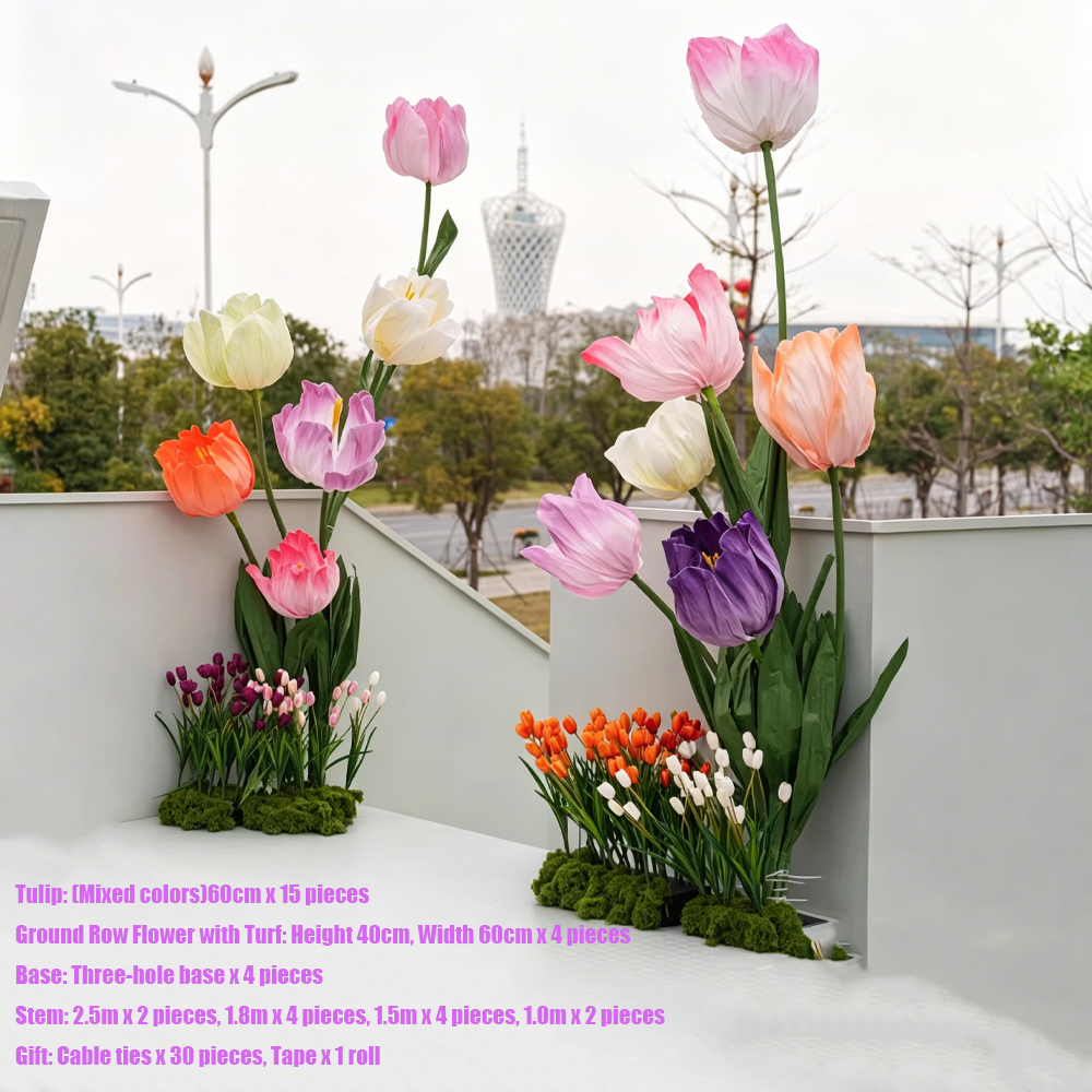 Flowerva Tulip Ensemble Premium Decor