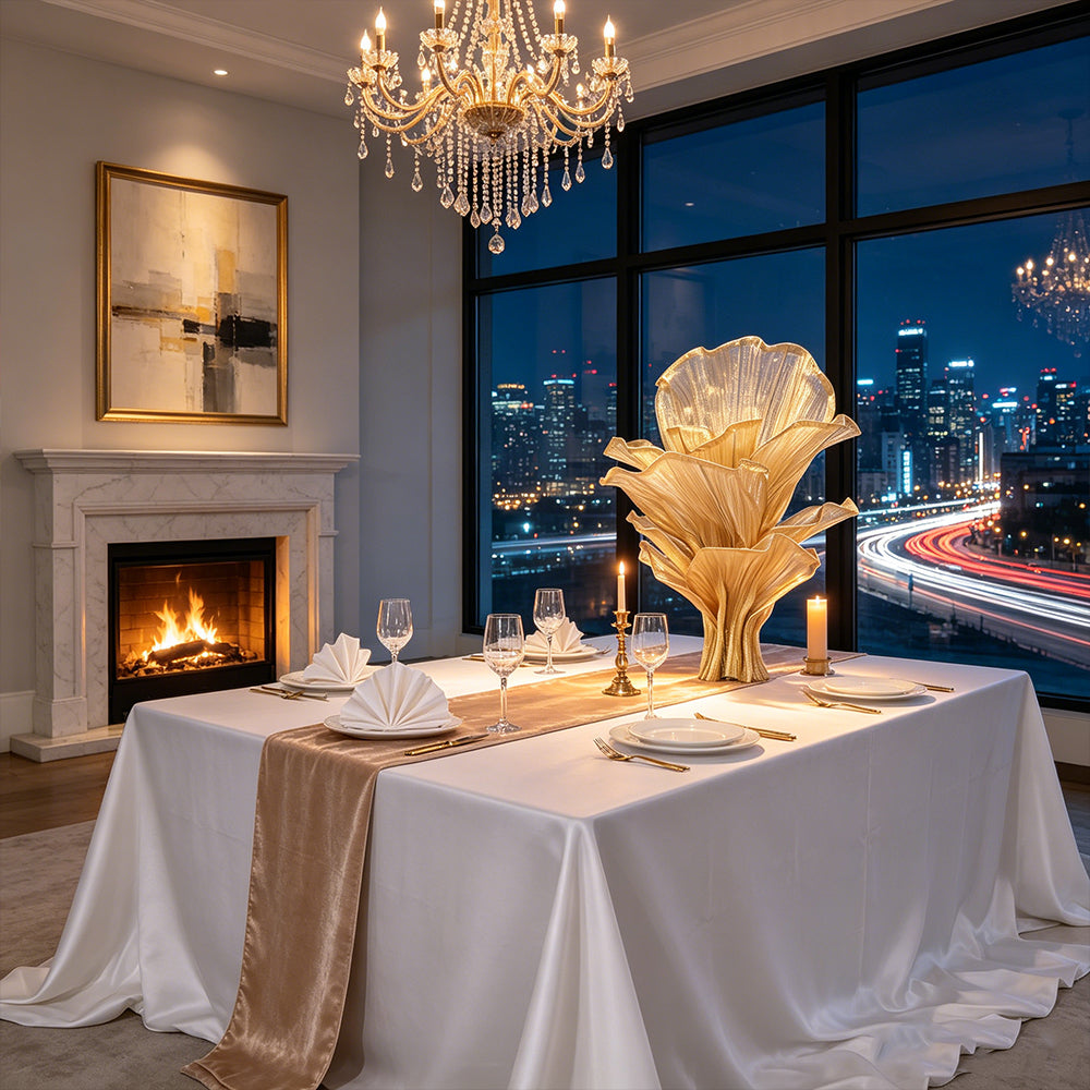 Flowerva Airy Champagne Gold Veil Eternal Table Flower