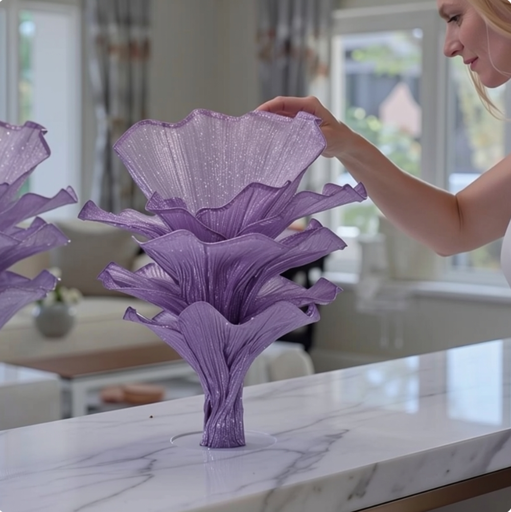 Flowerva Airy Pearl Purple Veil Eternal Table Flower