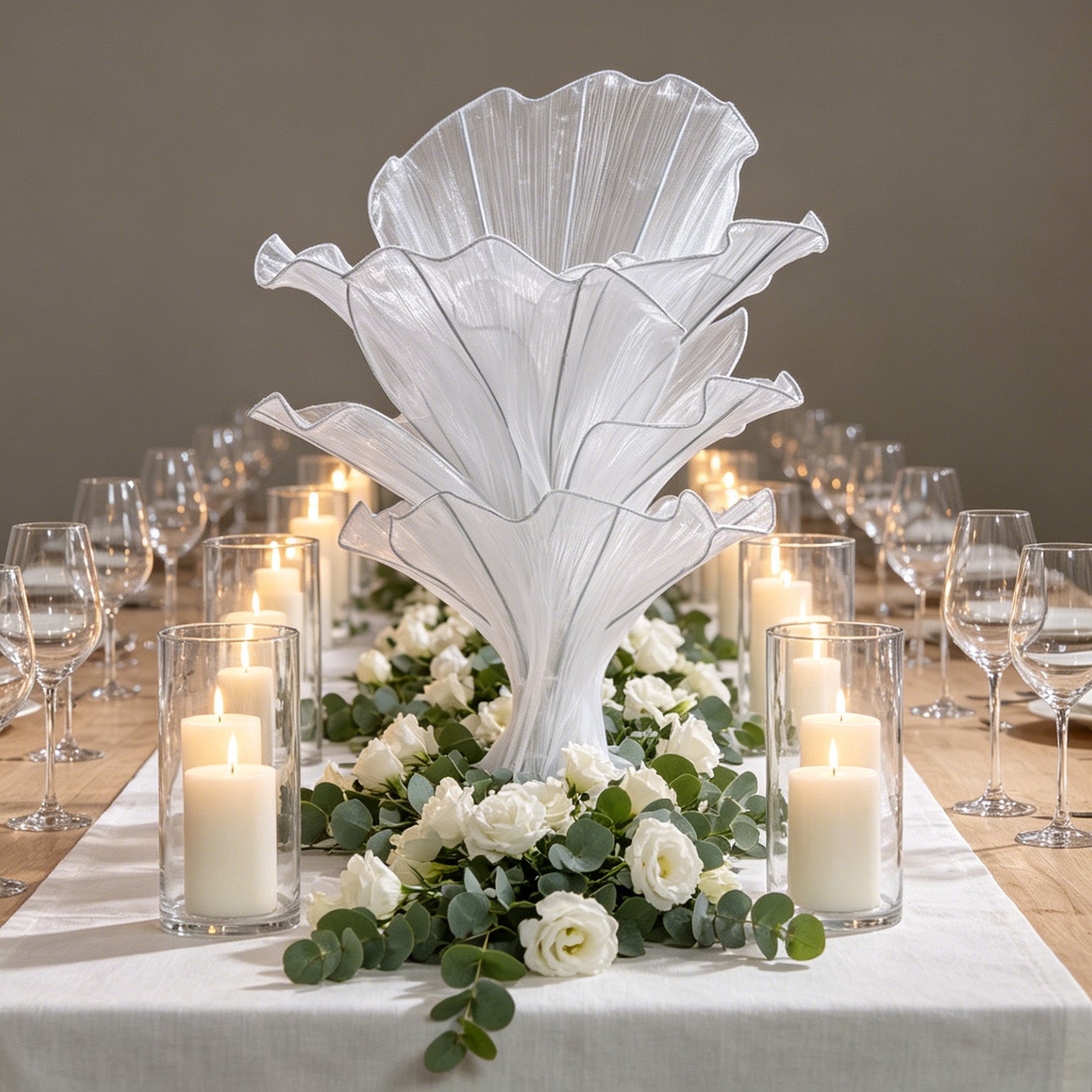 Flowerva Airy White Veil Eternal Table Flower