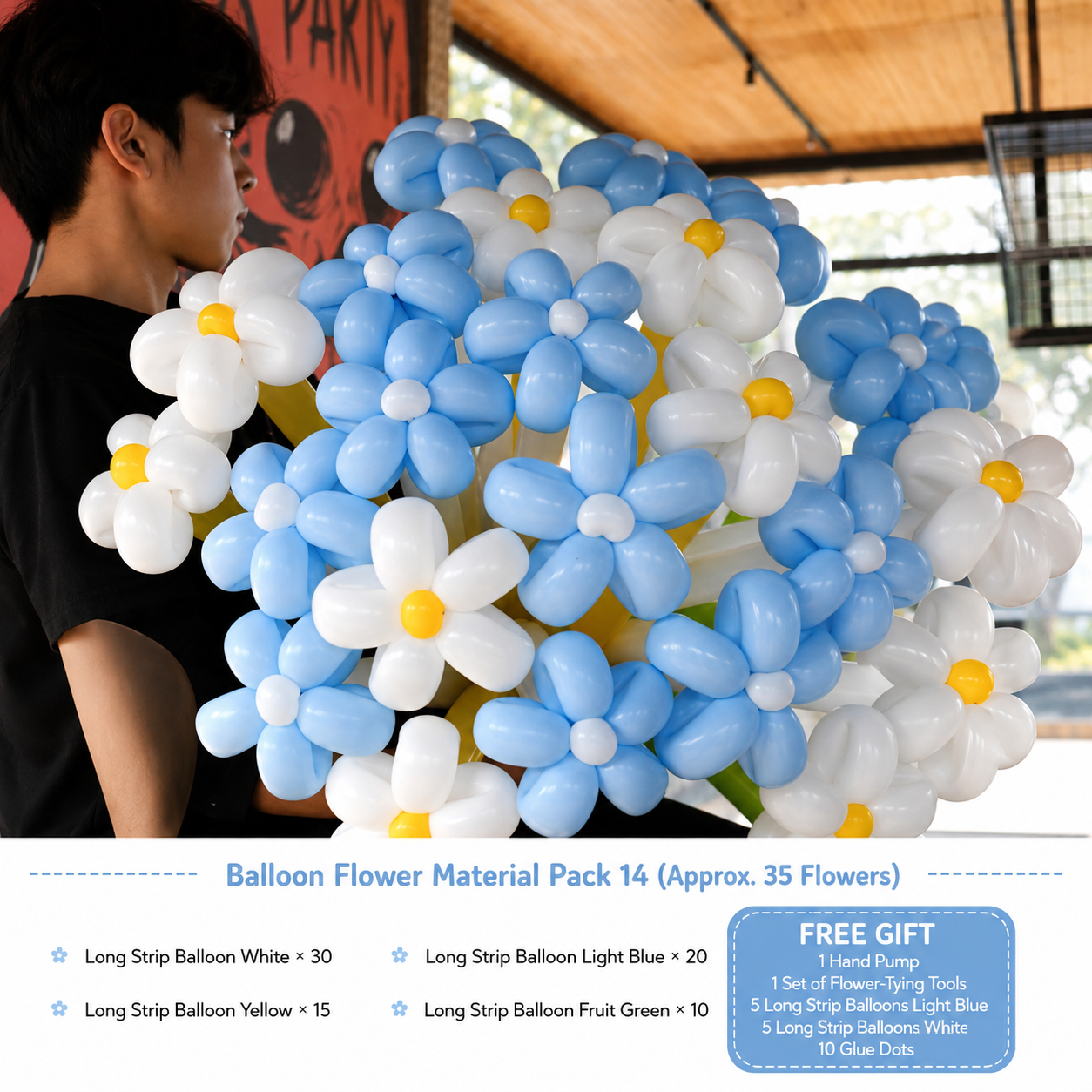 Flowerva Atmospheric Balloon Bouquet Decor