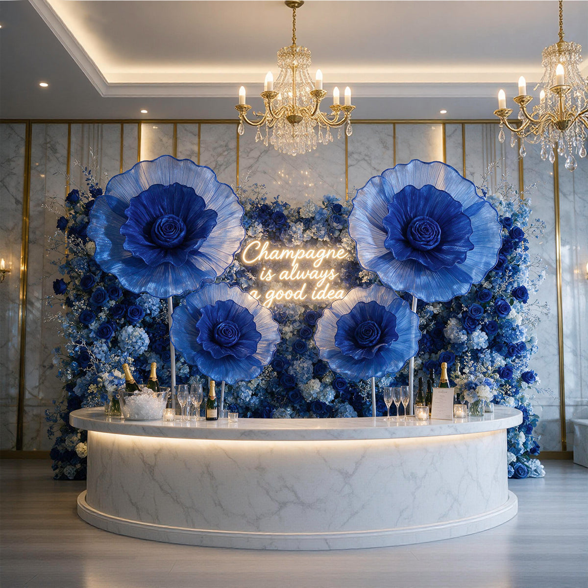 Flowerva Giant Fabric Flower Centerpiece Wedding & Event