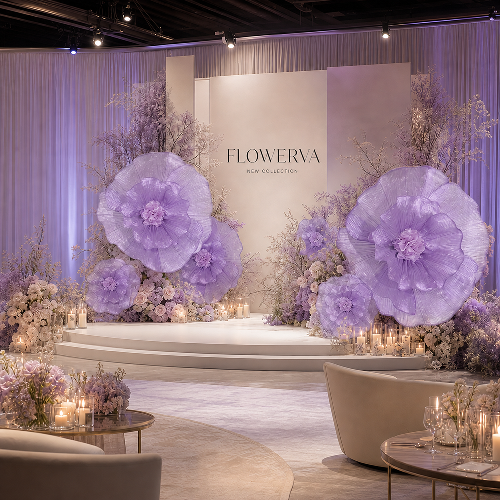 Flowerva Giant Fabric Flower Centerpiece Wedding & Event