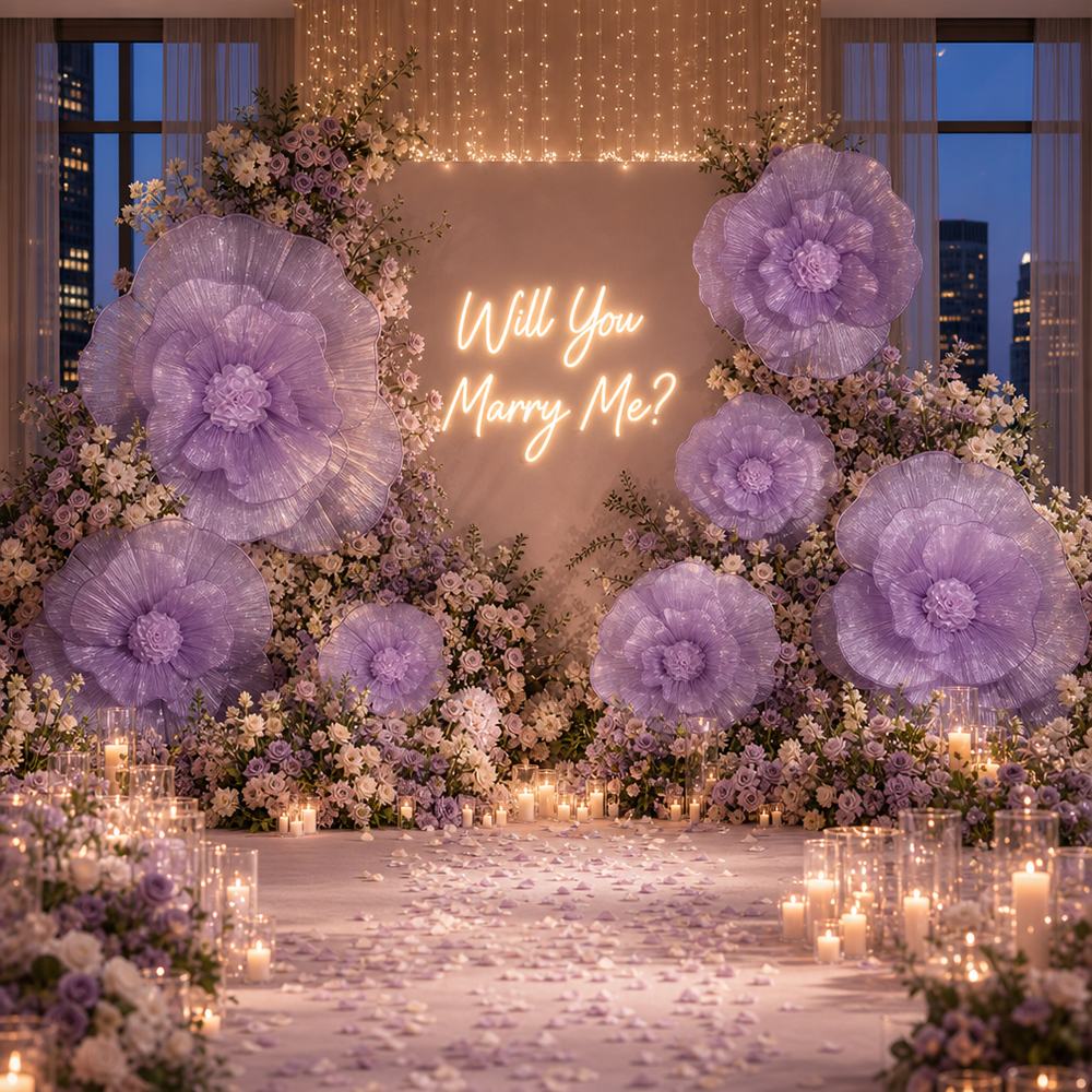 Flowerva Giant Fabric Flower Centerpiece Wedding & Event