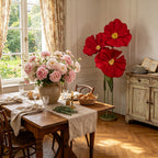 Instalación Artística de Amapolas de Papel Crepé Ethereal de Flowerva