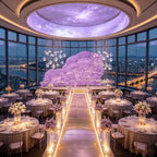 Flowerva Giant Crystal Purple Petal Wave Wedding Party Decoration