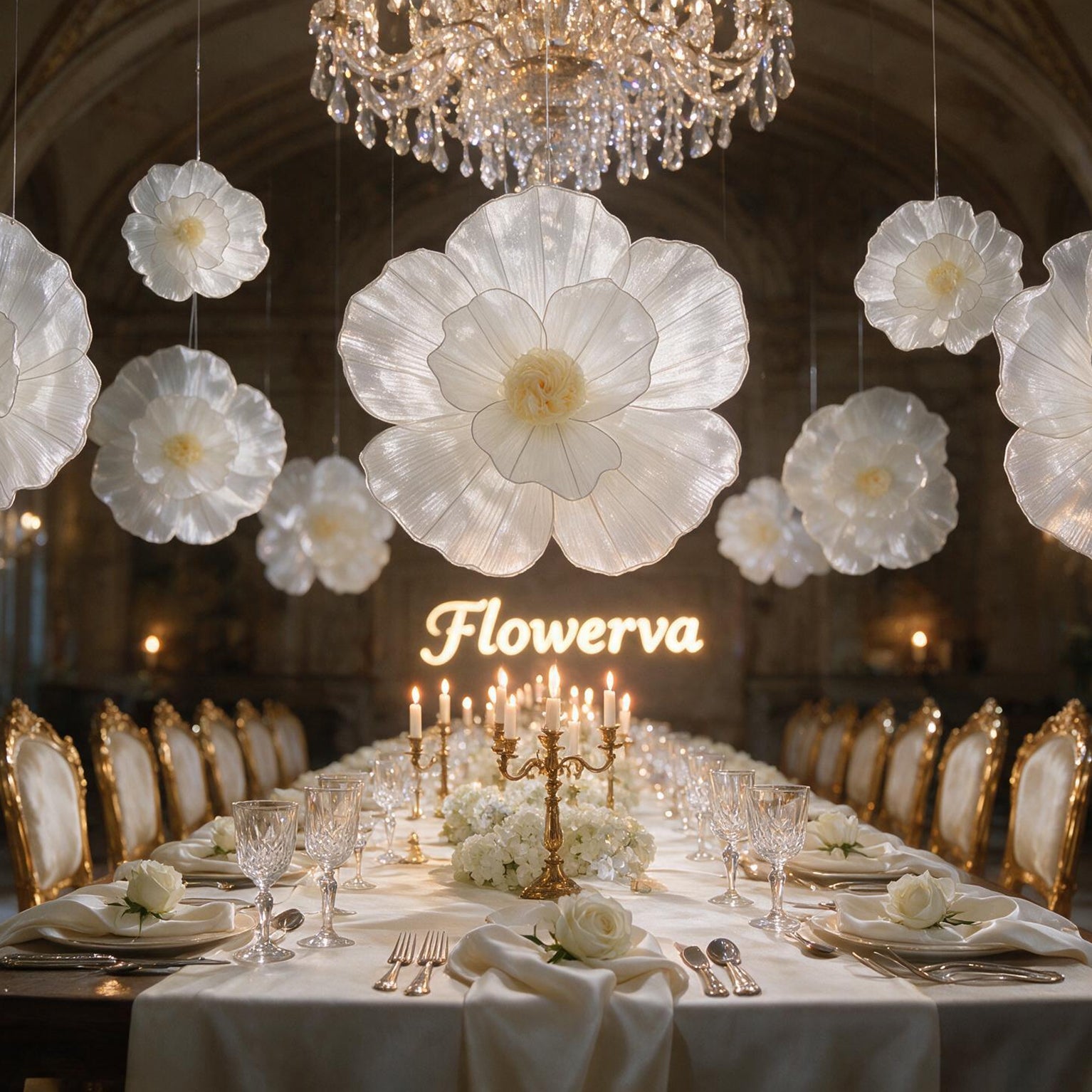 Flowerva Giant Fabric Flower Centerpiece Wedding & Event