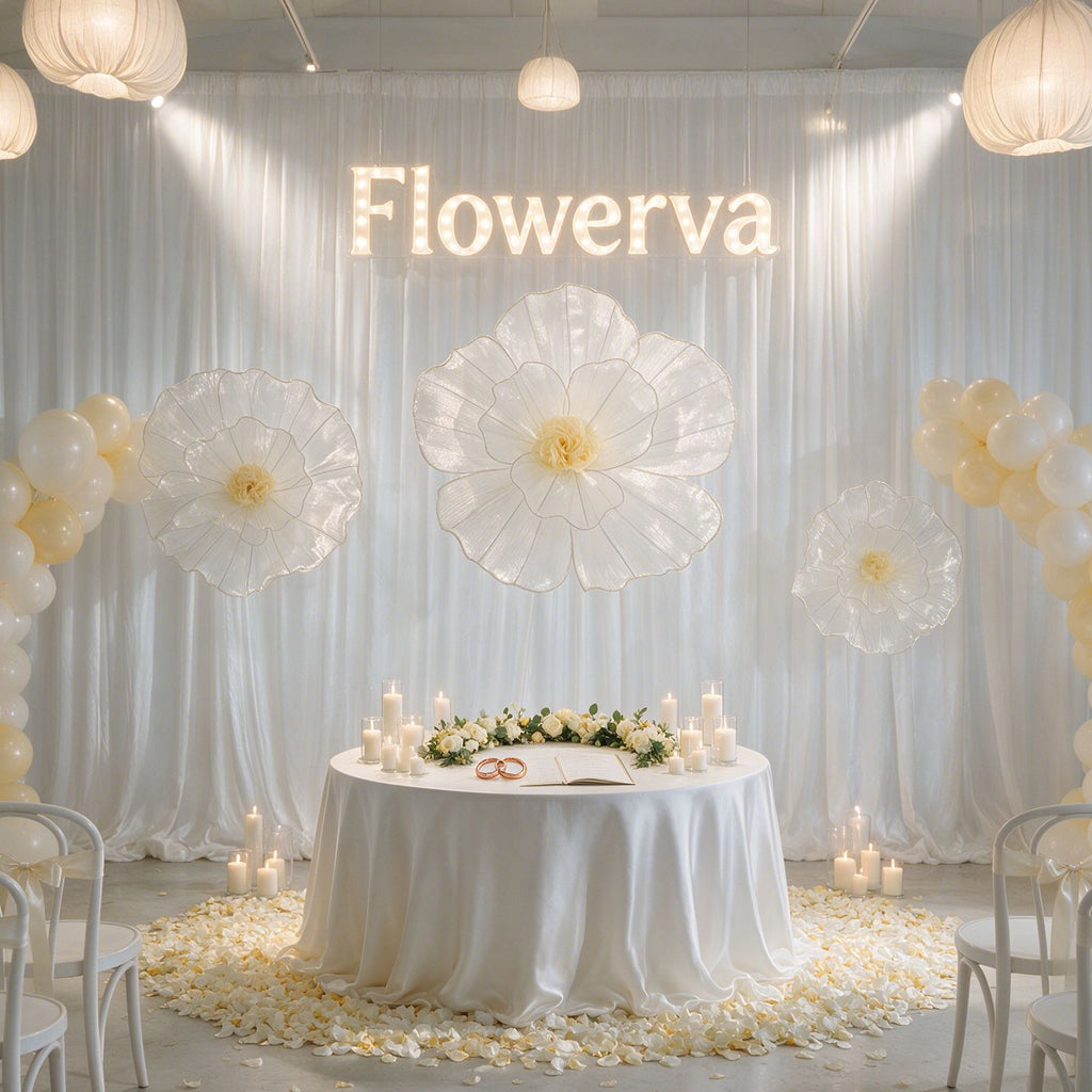 Flowerva Giant Fabric Flower Centerpiece Wedding & Event